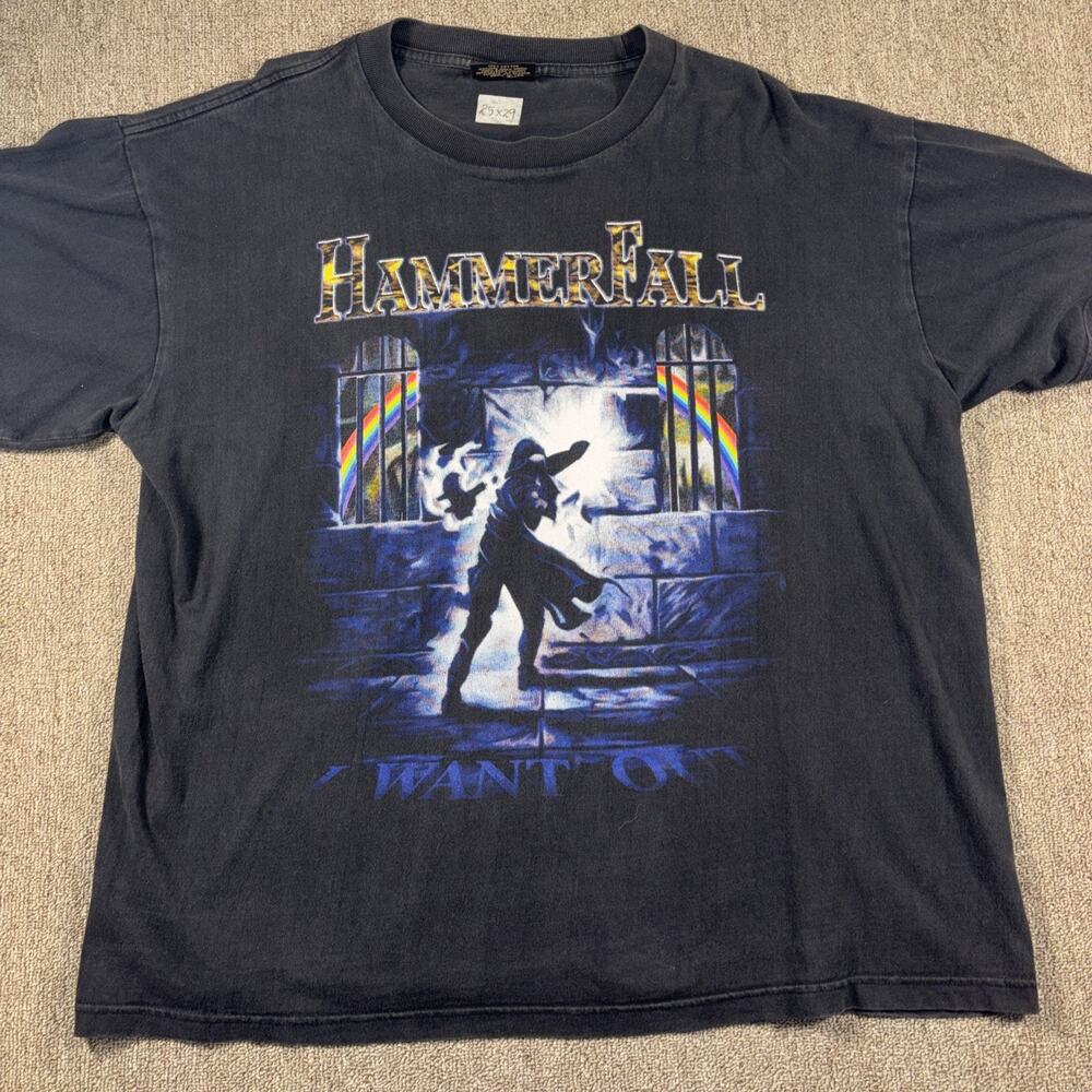 Vintage Hammerfall I Want Out Your T-shirt Black XL Metal